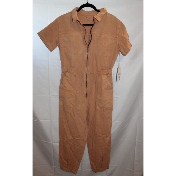 MATE THE LABEL X ORCA ZIP UP SHORT‎ SLEEVE JUMPSUIT CLAY SZ S NWT $258 - Picture 1 of 5